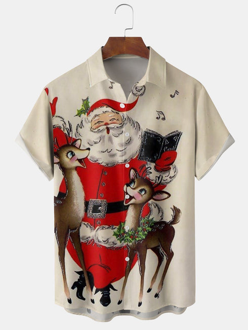 Men's Christmas Funny Graphic Short Sleeve Hawaiian Shirt